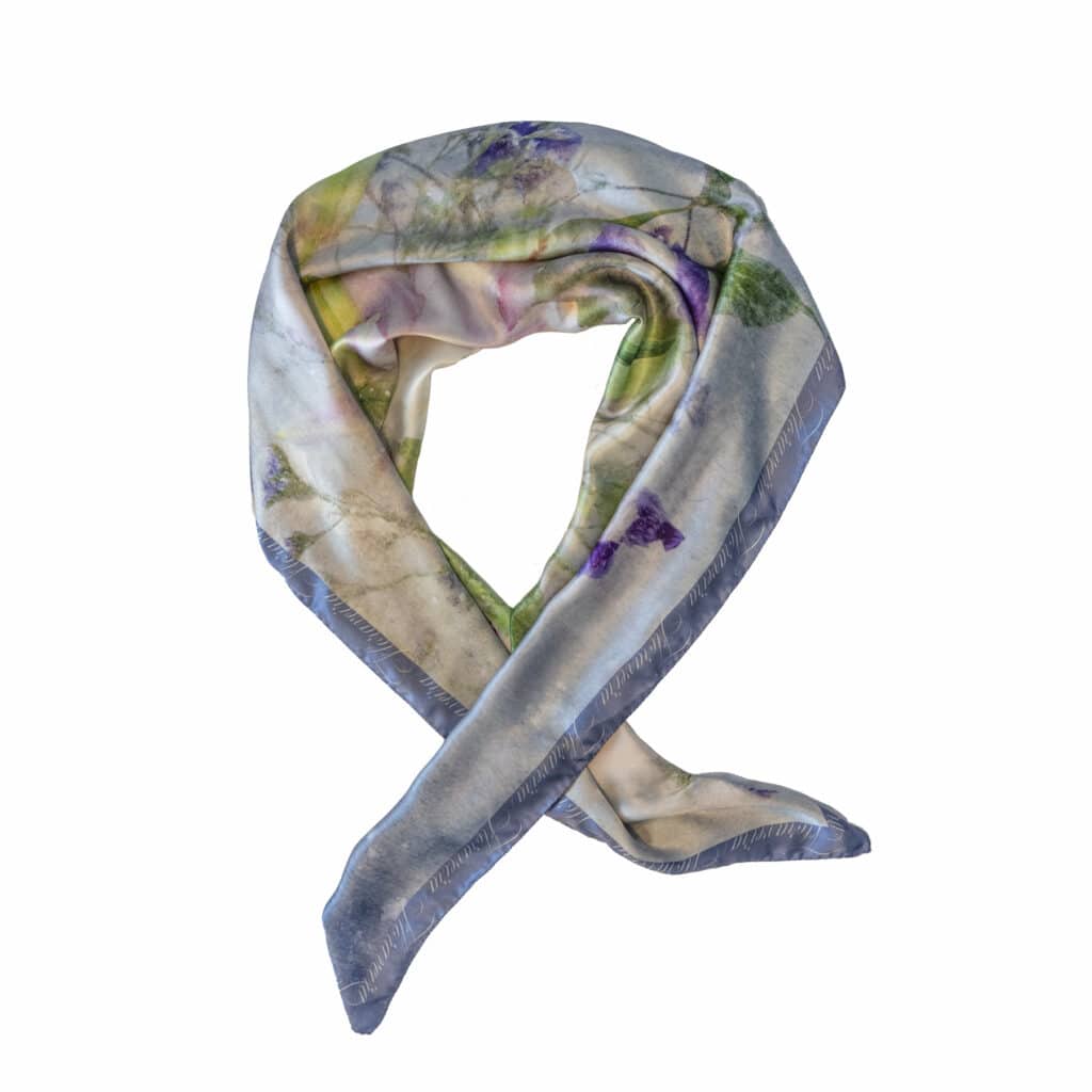 Floraveira - Lisianthus and Clematis Pewter Scarf