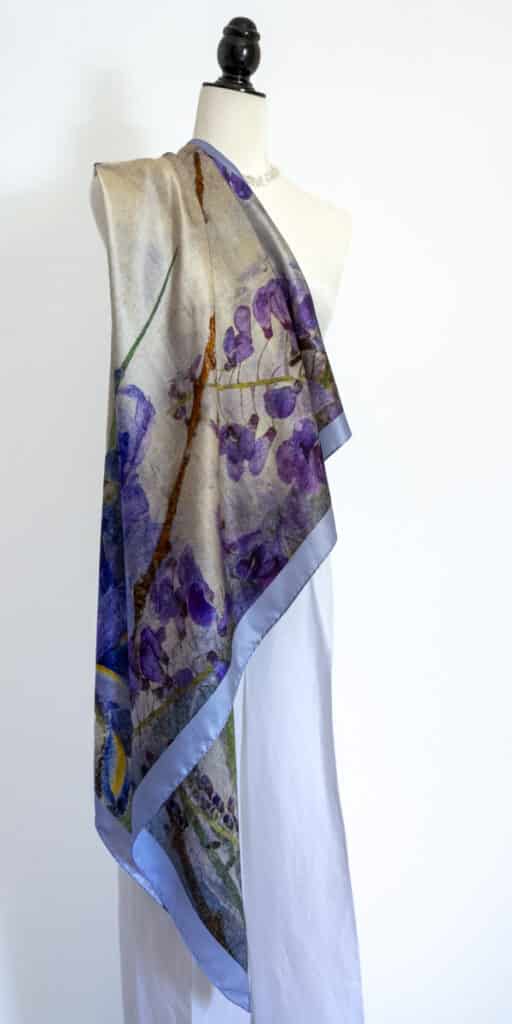 Blue Iris with Wisteria